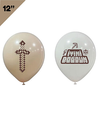 Lateks Baskılı Balon 50 Parça 12 İnç Pixel - 