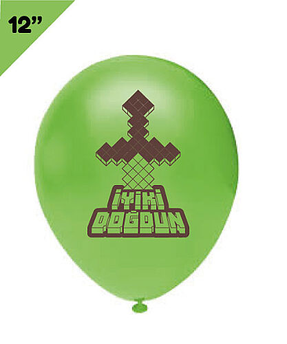 Lateks Baskılı Balon 50 Parça 12 İnç Pixel - 