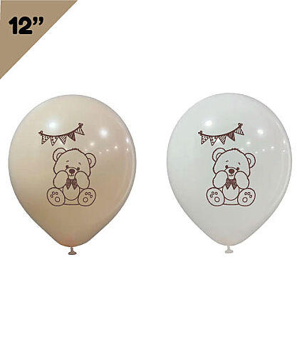 Lateks Baskılı Balon 50 Parça 12 İnç Teddy Bear - 