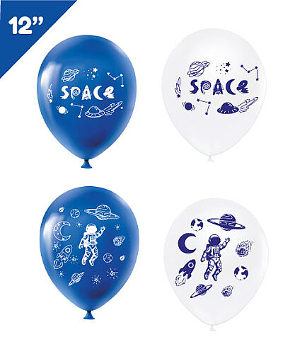Lateks Baskılı Balon 50 Parça 12 İnç Uzay - 