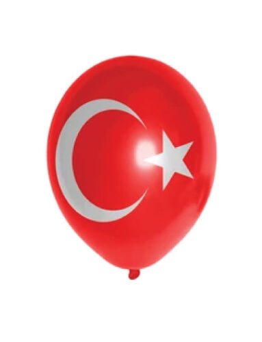Lateks Baskılı Balon Ay Yıldız 100 Parça 10 İnç Globos - 