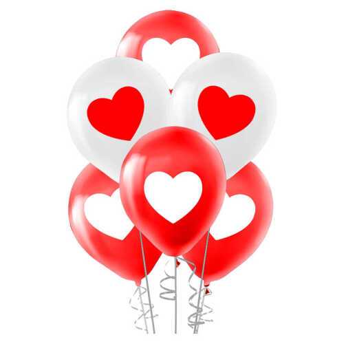 Lateks Baskılı Balon Kalp Baskılı 100 lü - 1