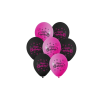 Lateks Baskılı Balon Pink Stars 100lü - 1