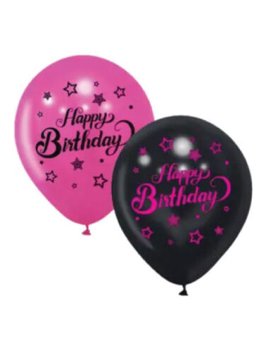 Lateks Baskılı Balon Pink Stars 100 Parça - 