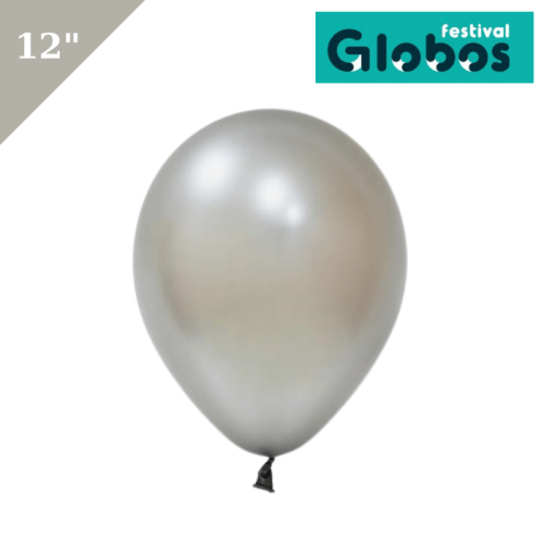 Lateks Metalik Balon 100 Parça Gümüş 12 İnç Globos - 