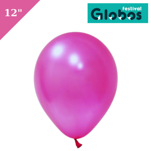 Lateks Metalik Balon 100 Parça Koyu Pembe 12 İnç Globos - 