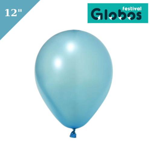 Lateks Metalik Balon 100 Parça Mavi 12 İnç Globos - 