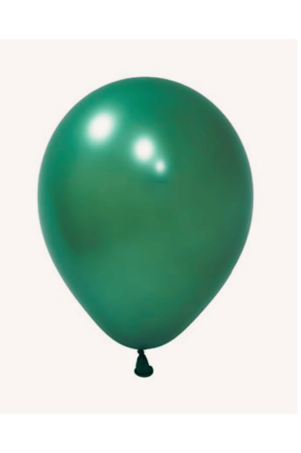 Lateks Globos Metalik Balon 100 Parça Zümrüt Yeşil - 1