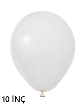 Lateks Globos Pastel Balon 100 Parça Beyaz 10 inç - 1