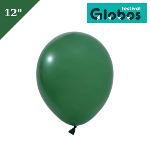 Lateks Pastel Balon 100 Parça Koyu Yeşil 12 İnç Globos - 