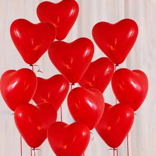 Lateks Kalp Şekilli Lateks (5 inç) Balon Kırmızı 100lü - 1