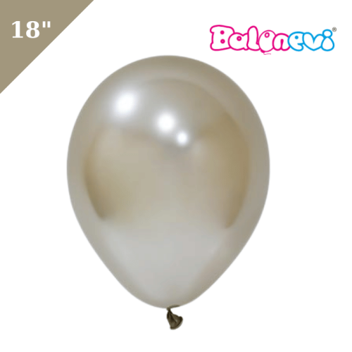 Lateks Krom Balon Jumbo 18 İnç Beyaz Altın - 1
