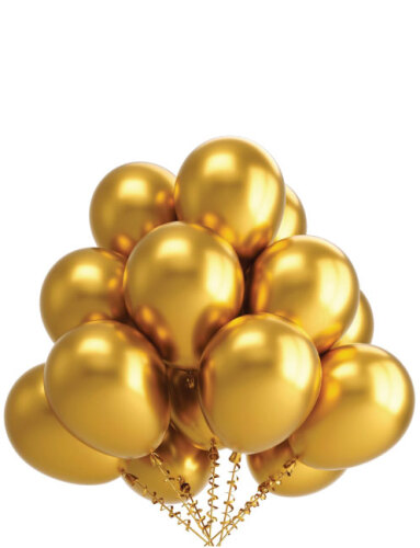 Lateks Krom Parlak Balon 12 İnç 8 Parça Altın - 1