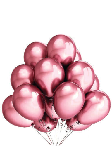 Lateks Krom Parlak Balon 12 İnç 8 Parça Pembe - 1