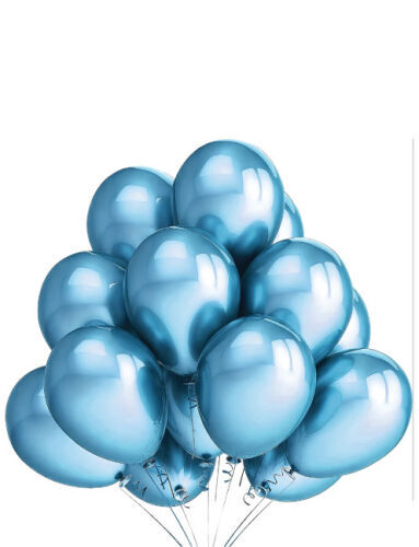 Lateks Krom Parlak Balon 12 İnç 8 Parça Mavi - 1