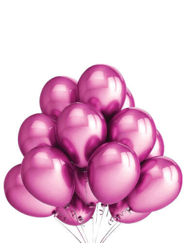 Lateks Krom Parlak Balon 12 İnç 8 Parça Fuşya - 2
