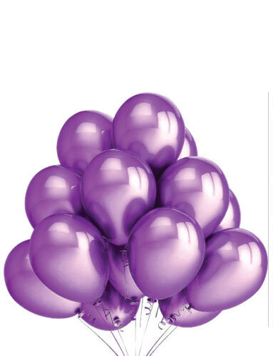 Lateks Krom Parlak Balon 12 İnç 8 Parça Mor - 1