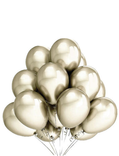 Lateks Krom Parlak Balon 12 İnç 8 Parça Beyaz Altın - 2