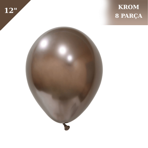 Lateks Krom Parlak Balon 12 İnç 8 Parça Truffle - 
