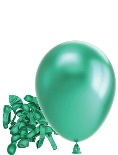 Lateks Krom Parlak Balon 5 İnç 10 Parça Yeşil - 1