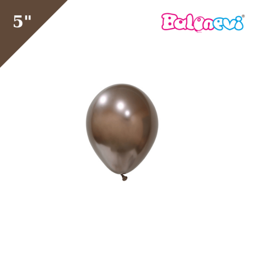 Lateks Krom Parlak Balon 5 İnç Truffle Renk 50 Parça - 1