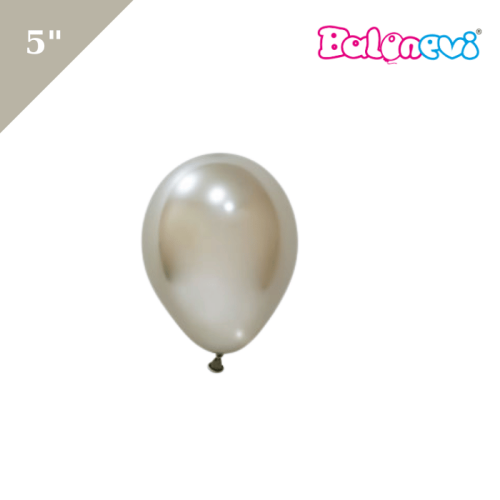 Lateks Krom Parlak Balon 5 İnç 100 Parça Uzay Gri - 