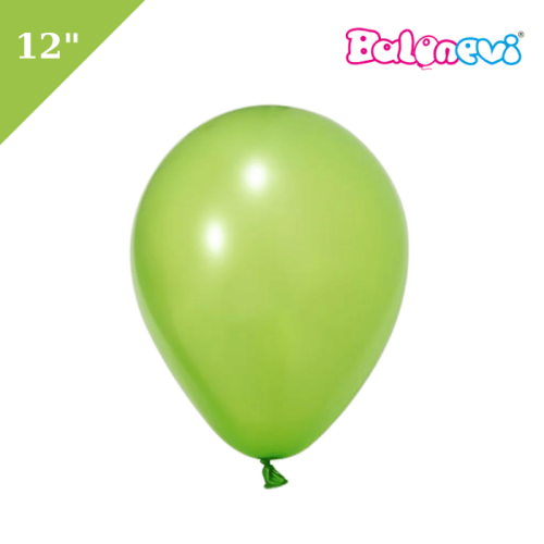 Lateks Metalik Balon 100 Parça Açık Yeşil 12 İnç Balonevi - 1