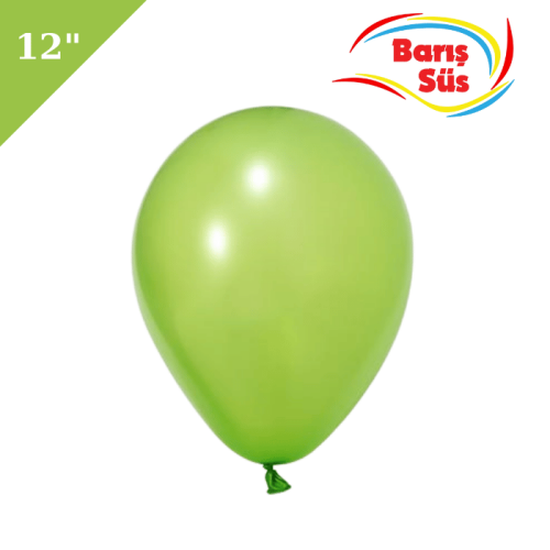 Lateks Metalik Balon 50 Parça Açık Yeşil 12 İnç Barış Süs - 1