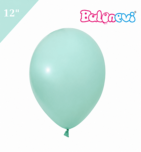 Lateks Pastel Balon 100 Parça Su Yeşili 12 İnç Balonevi - 