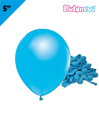Lateks Pastel Balon 5 inç 100 Parça Açık Mavi - 