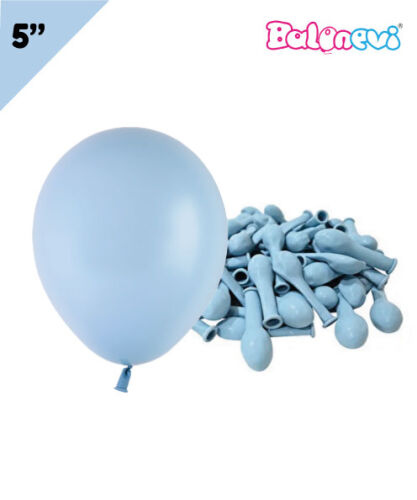 Lateks Pastel Balon 5 inç 100 Parça Duman Mavisi - 