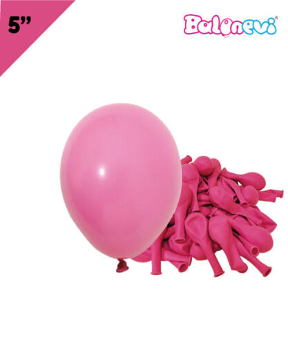 Lateks Pastel Balon 5 inç 100 Parça Fuşya - 