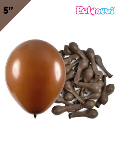 Lateks Pastel Balon 5 inç 100 Parça Kahverengi - 