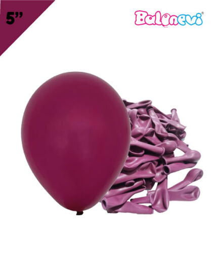 Lateks Pastel Balon 5 inç 100 Parça Mürdüm - 
