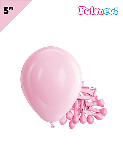 Lateks Pastel Balon 5 İnç 100 Parça Sakayık Pembe - 