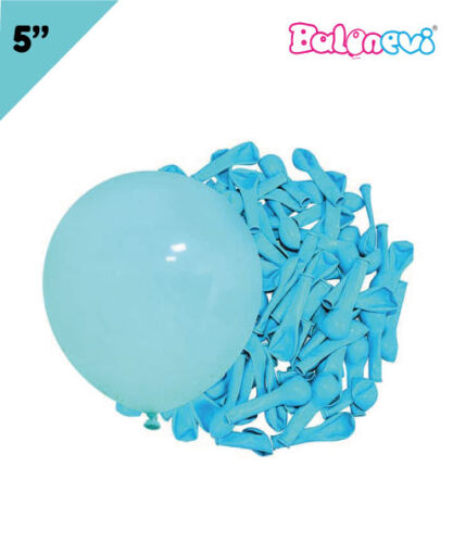 Lateks Pastel Balon 5 inç 100 Parça Turkuaz - 