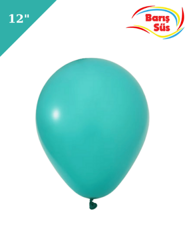 Lateks Pastel Balon 50 Parça Turkuaz ( Su Yeşili) 12 İnç Barış Süs - 1