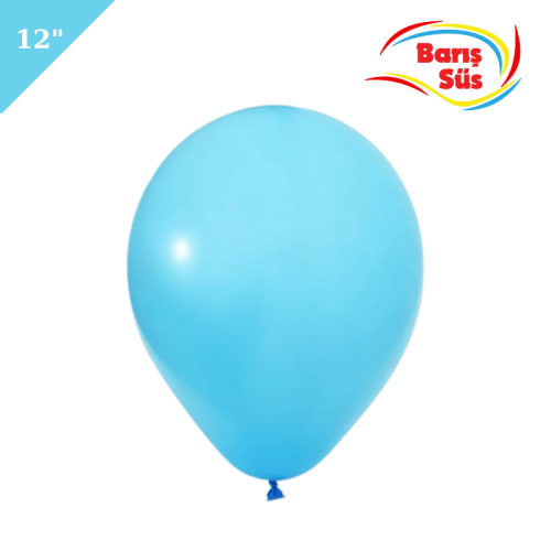 Lateks Pastel Balon 50 Parça Açık Mavi 12 İnç Barış Süs - 