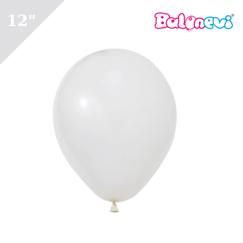Lateks Pastel Balon 100 Parça Beyaz 12 İnç Balonevi - 
