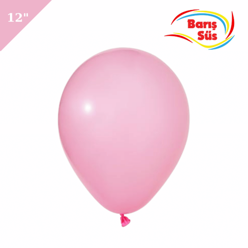 Lateks Pastel Balon 50 Parça Pembe 12 İnç Barış Süs - 