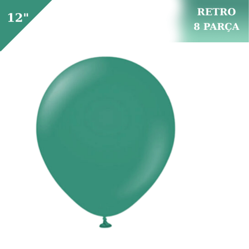 Retro Lateks Balon 12 inç 8 Parça Adaçayı ( Sage) - 