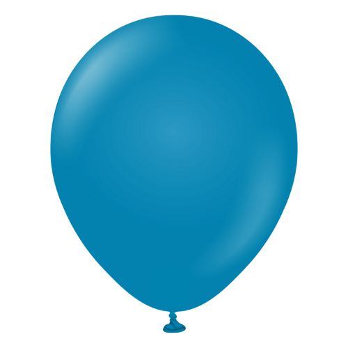 Retro Lateks Balon 12 inç 8 Parça Derin Okyanus ( Depp Blue) - 1