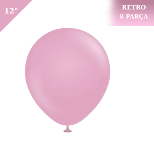 Retro Lateks Balon 12 inç 8 Toz Pembe ( Dusty Rose) - 1