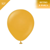 Retro Lateks Balon 12 inç 8 Parça Zerdeçal ( Mustard) - 1