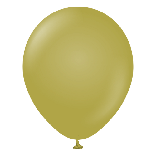 Retro Lateks Balon 12 inç 8 Parça Zeytin (Olive) - 1