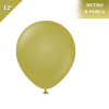 Retro Lateks Balon 12 inç 8 Parça Zeytin (Olive) - 1