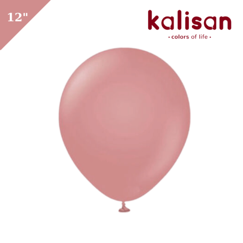 Lateks Retro Balon 100 Parça Rosewood 12 İnç Kalisan - 1