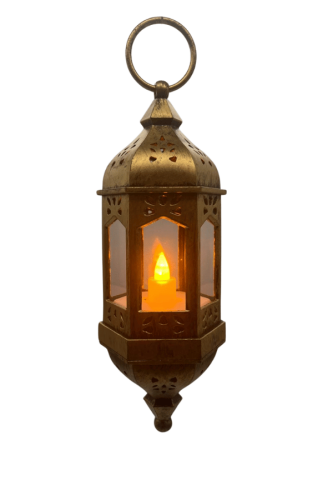 Ledli Fener Asmalı Eskitme Model 20 Cm Altın - 1
