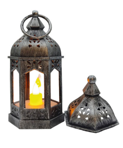 Ledli Fener Asmalı Eskitme Model 20 Cm Gümüş - 