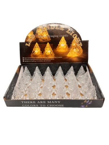 Ledli Fener Çam Ağacı Kristal Model Gün Işığı 6 Cm 24 Parça - 1